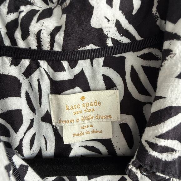 Kate Spade Shirt Dress M Drop Waist Tunic Ruffle Hem Abstract Print Office Chic - Picture 4 of 7